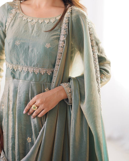 Designer Sequins Embellished Gown Set