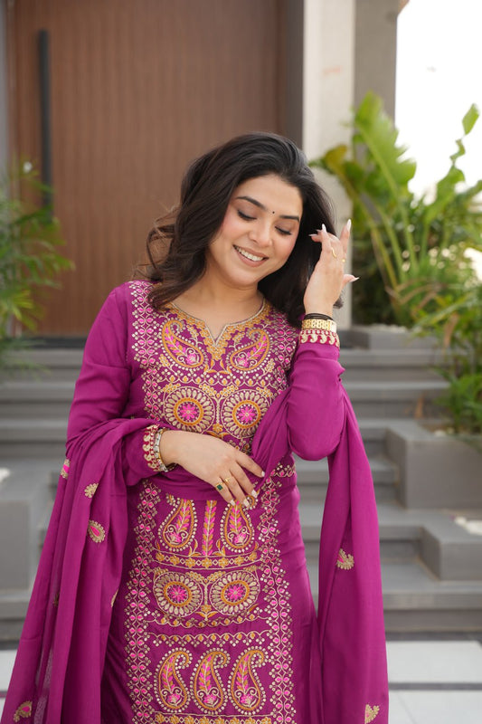 Classic Multi Thread Embroidered Festive Fit