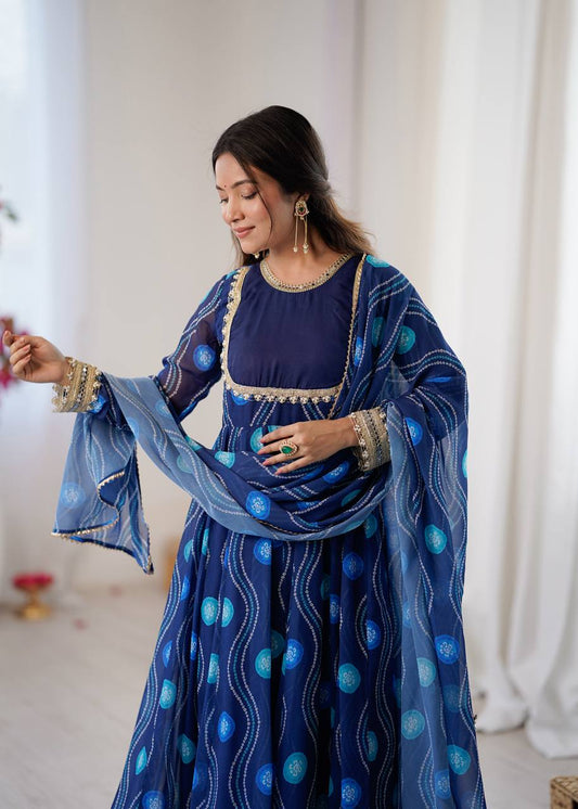 Classic Bandhani Flared Anarkali Suit