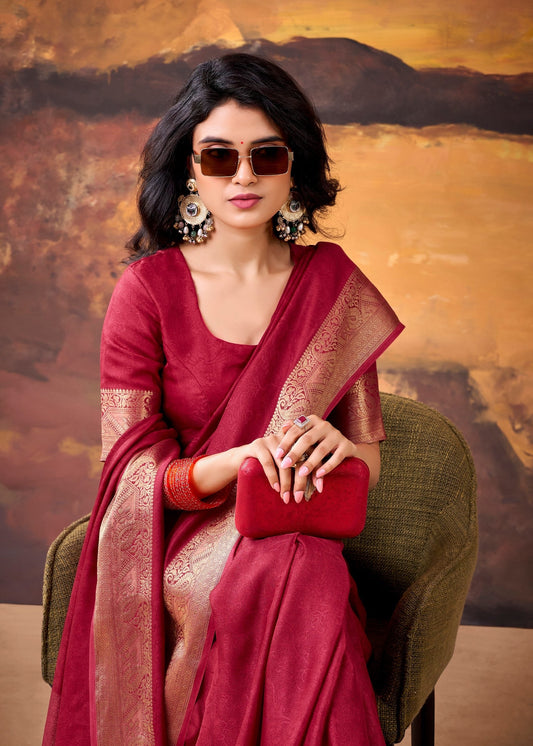 Gulnaar Golden Zari Weave Saree