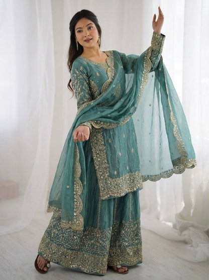 Graceful Sequins Work Ethnic Set