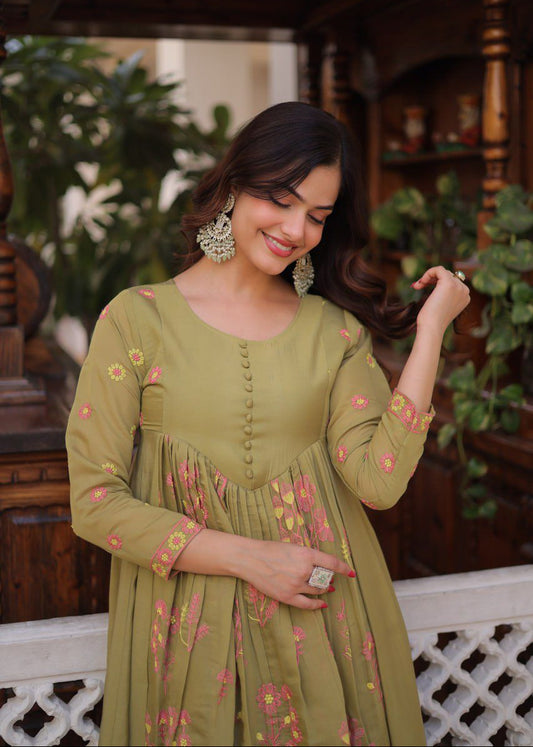 Blush Bloom Embroidered Suit Set