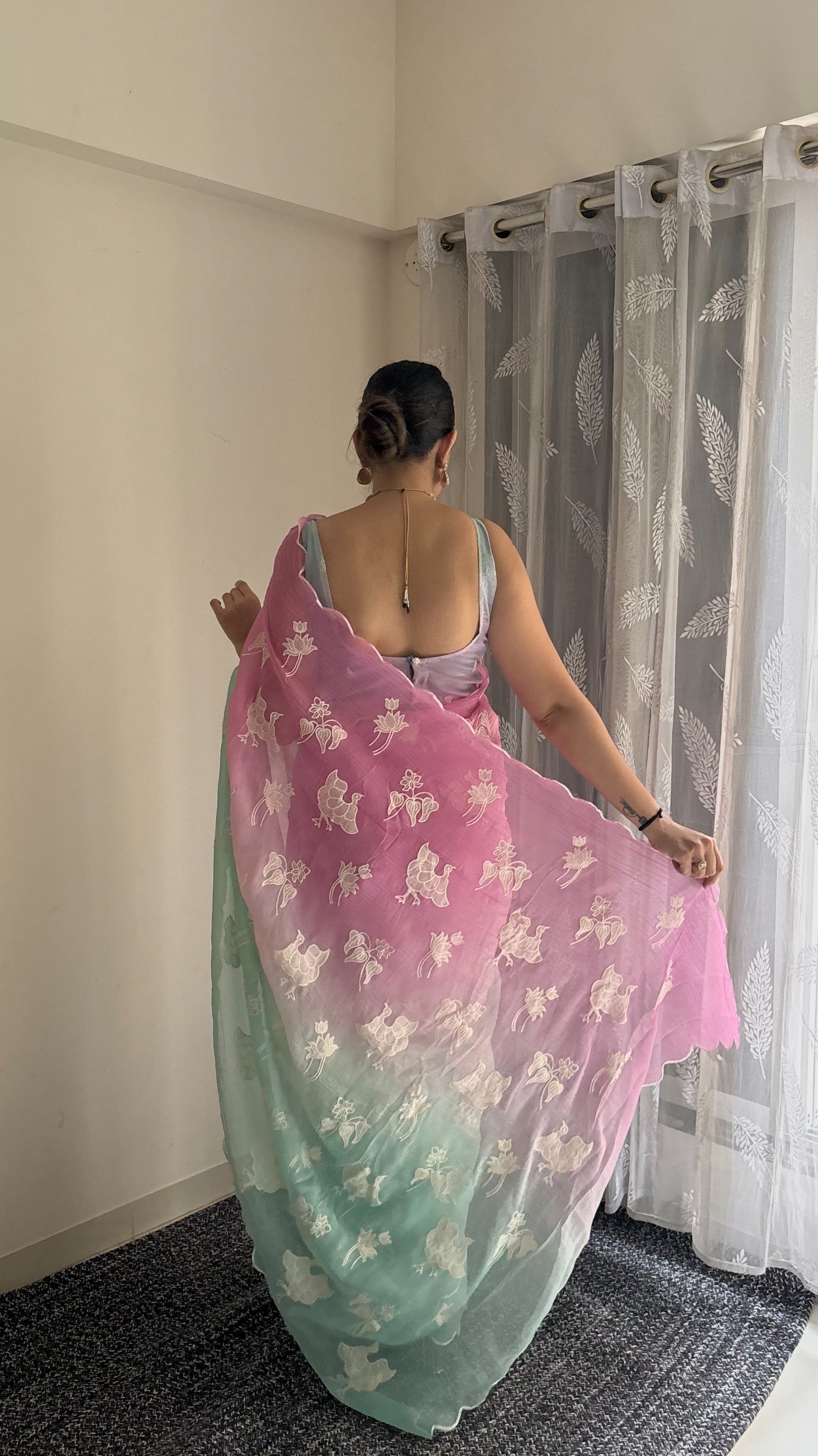 Designer Dual Shade Saree