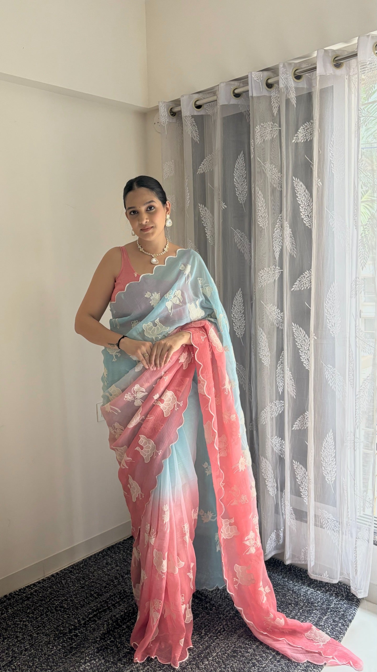 Designer Dual Shade Saree