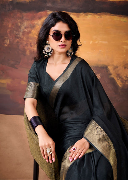 Gulnaar Golden Zari Weave Saree