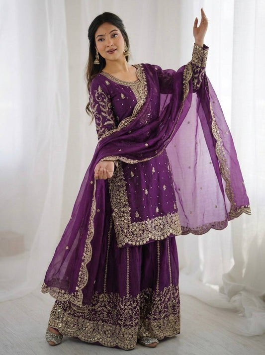 Graceful Sequins Work Ethnic Set