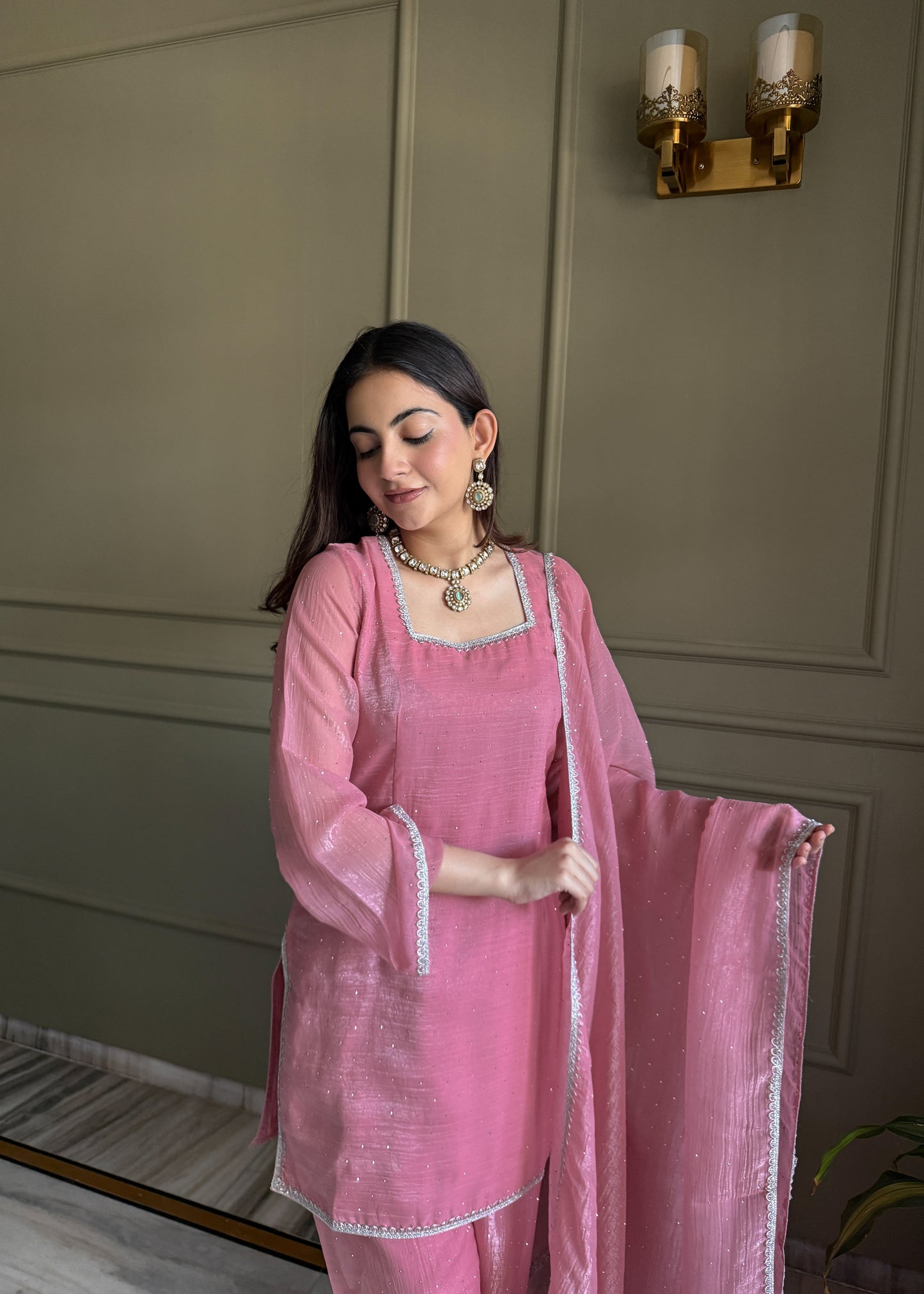 Blush Pink Farshi Salwar Suit