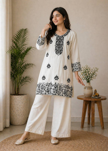 Classic Noir Embroidered Co-ord