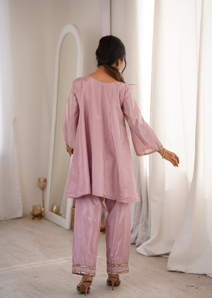 Soft Radiance Mirror Kurti Set