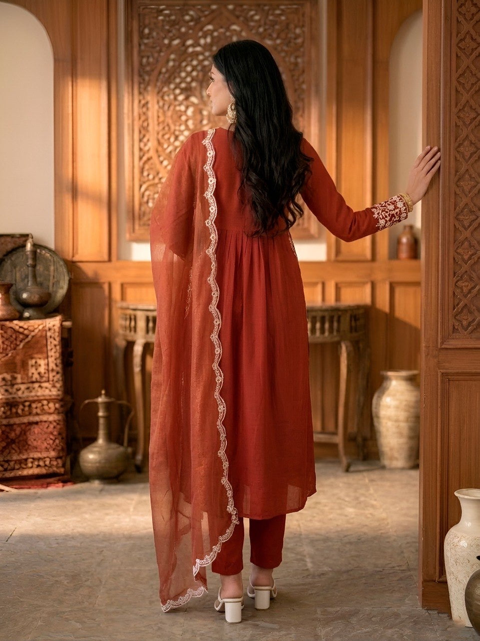 Sunset Bloom Maska Cotton Suit