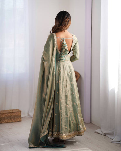 Designer Sequins Embellished Gown Set
