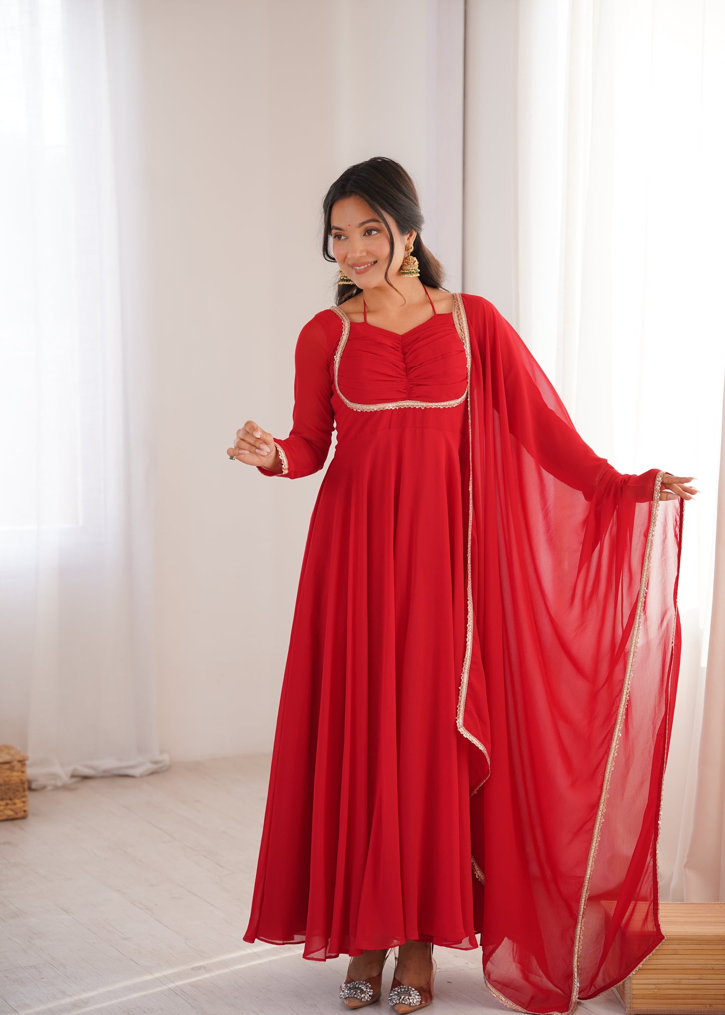 Graceful Festive Gown With Dupatta