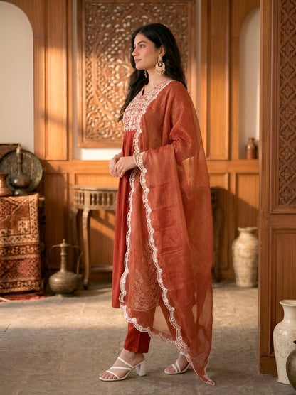Sunset Bloom Maska Cotton Suit