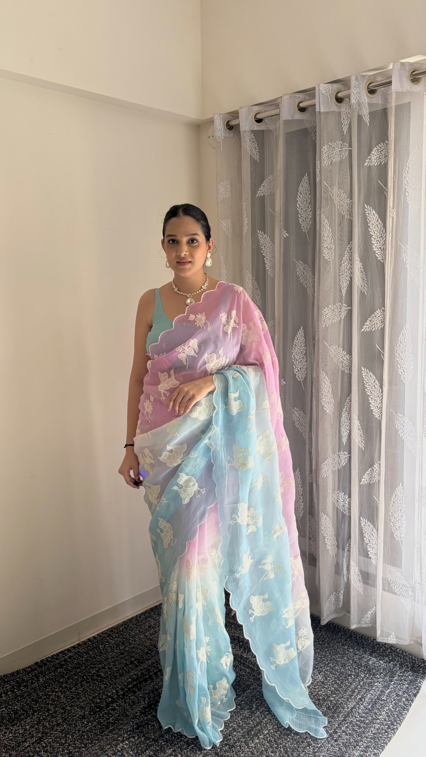 Designer Dual Shade Saree