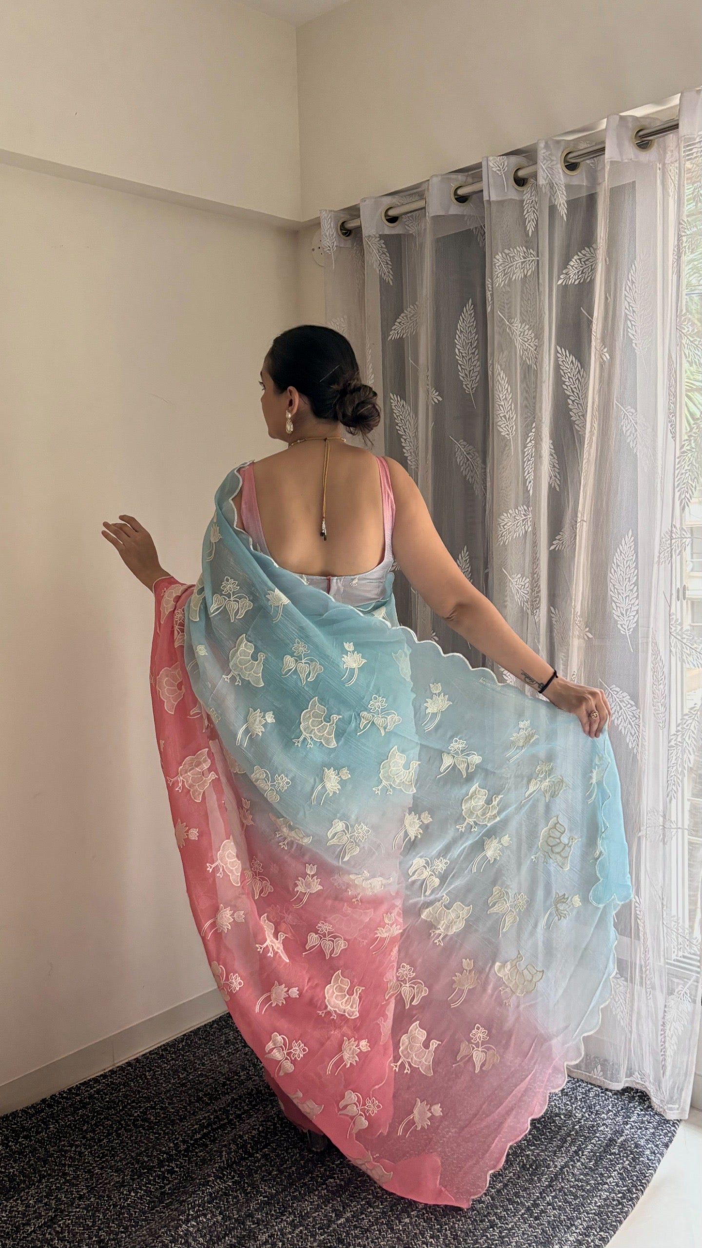 Designer Dual Shade Saree
