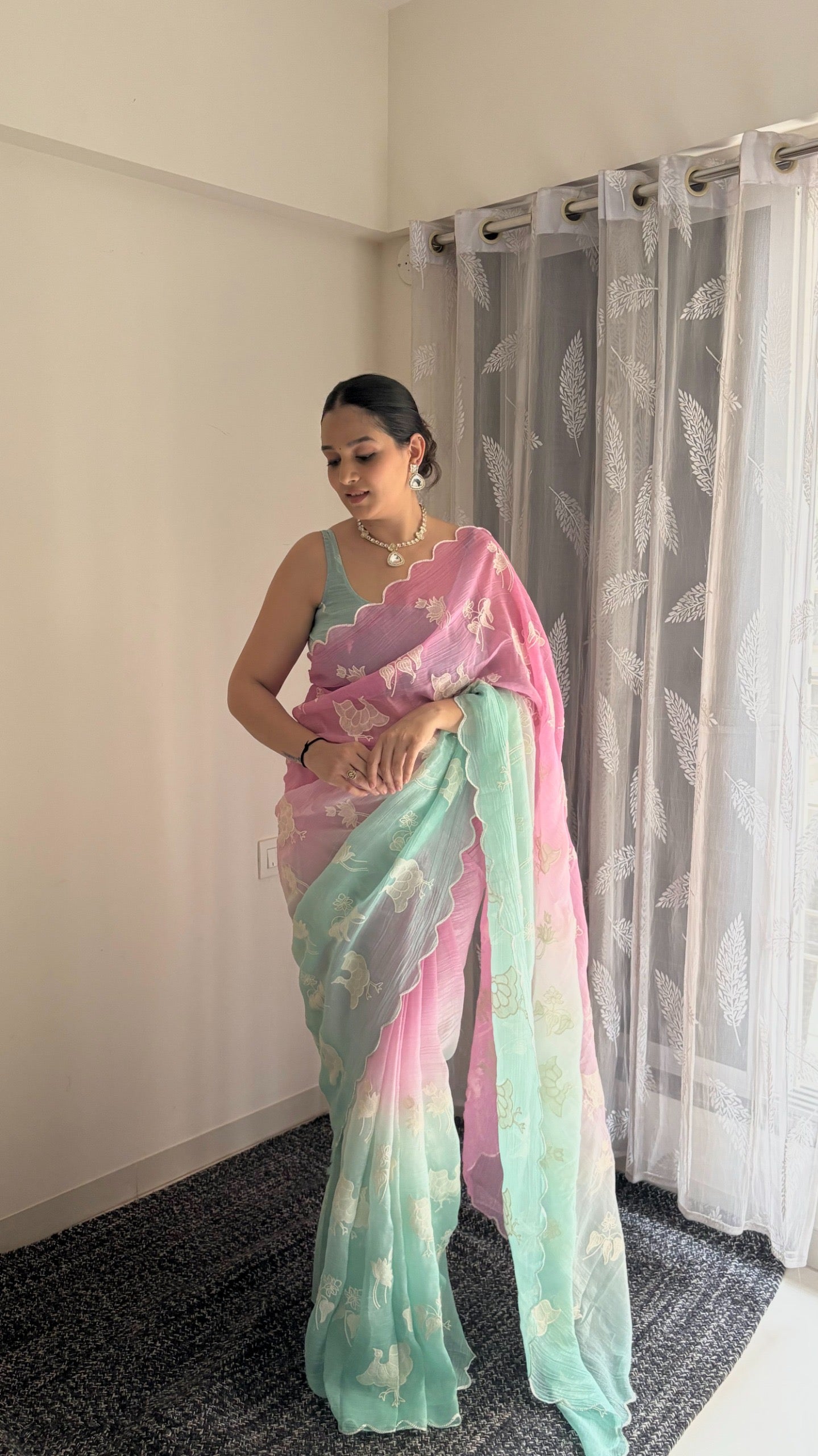 Designer Dual Shade Saree