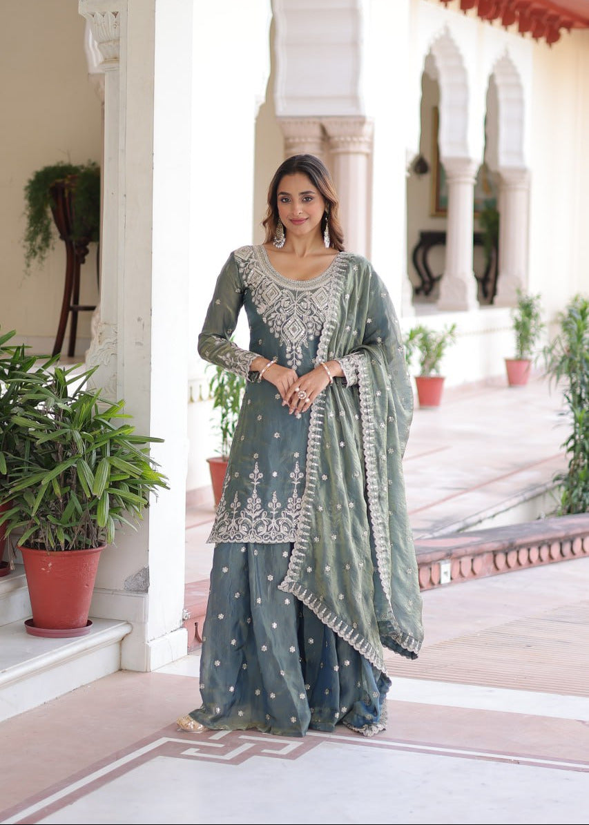 Graceful Coding Sequins Sharara Set