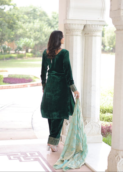 Stunning Zari Velvet Kurta Set