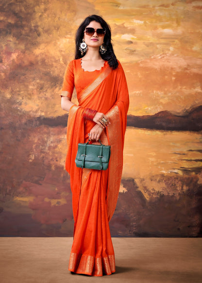 Gulnaar Golden Zari Weave Saree