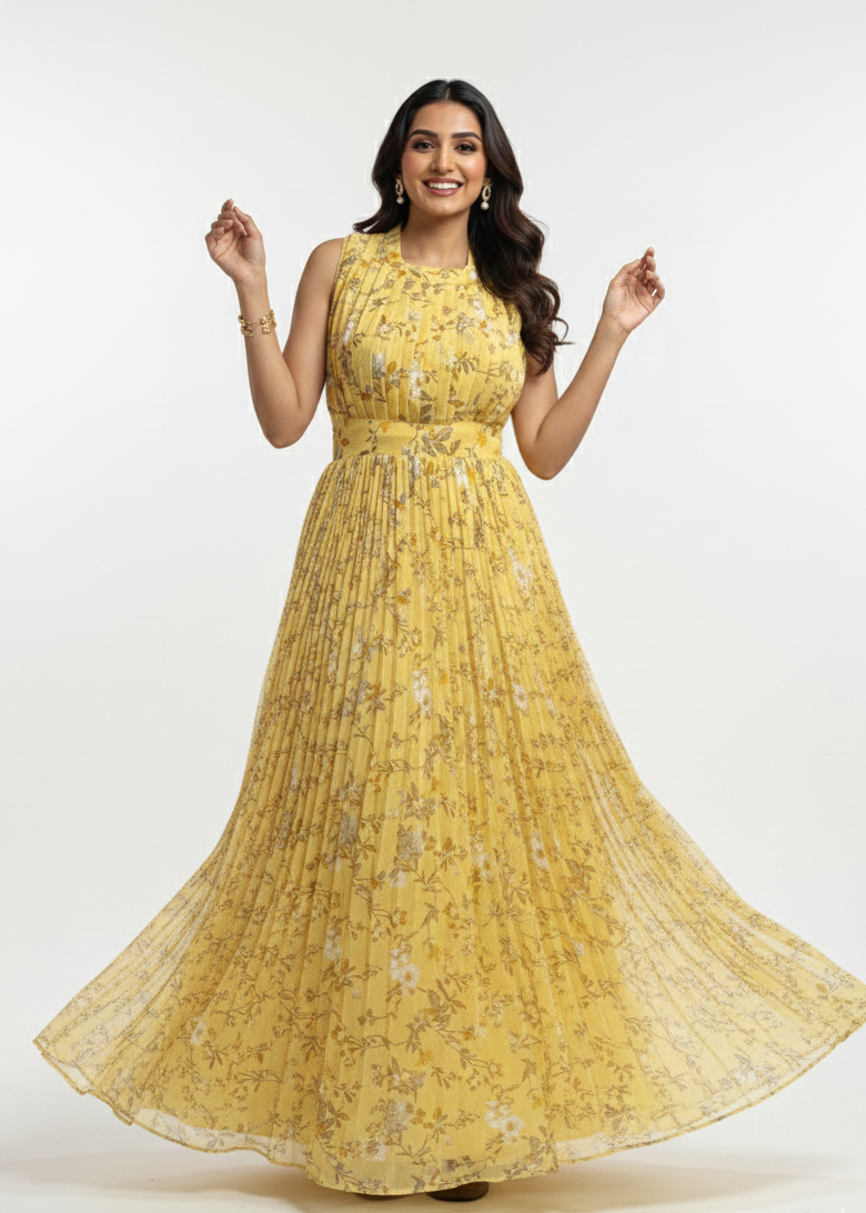Blooming Floral Printed Maxi Dress