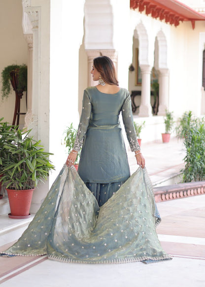 Graceful Coding Sequins Sharara Set