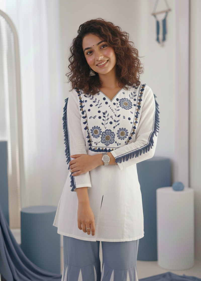Sky Bloom Designer Co-ord Set