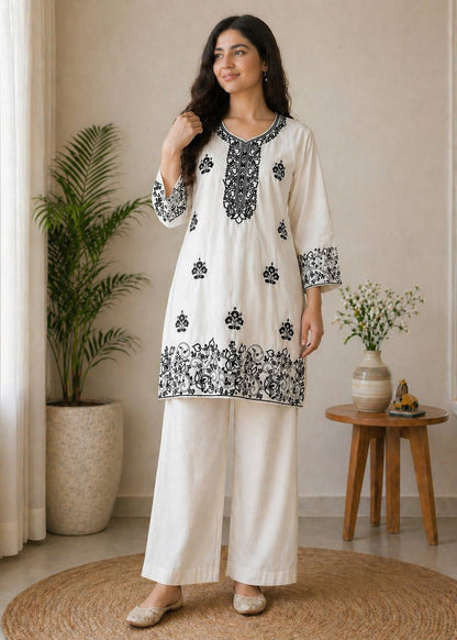 Classic Noir Embroidered Co-ord