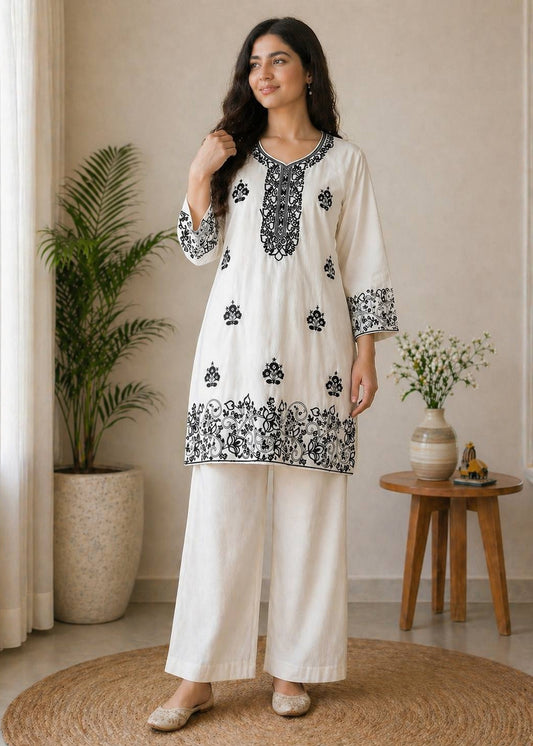 Classic Noir Embroidered Co-ord