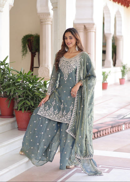 Graceful Coding Sequins Sharara Set