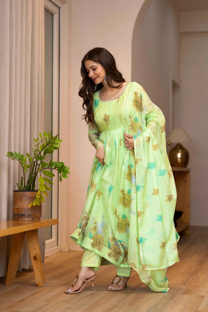 Floral Organza Umbrella Suit Set