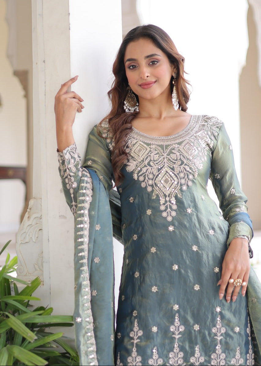 Graceful Coding Sequins Sharara Set