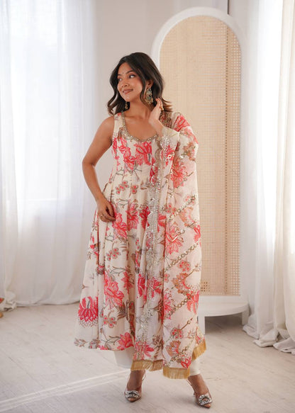 Soft Petals Floral Anarkali Set