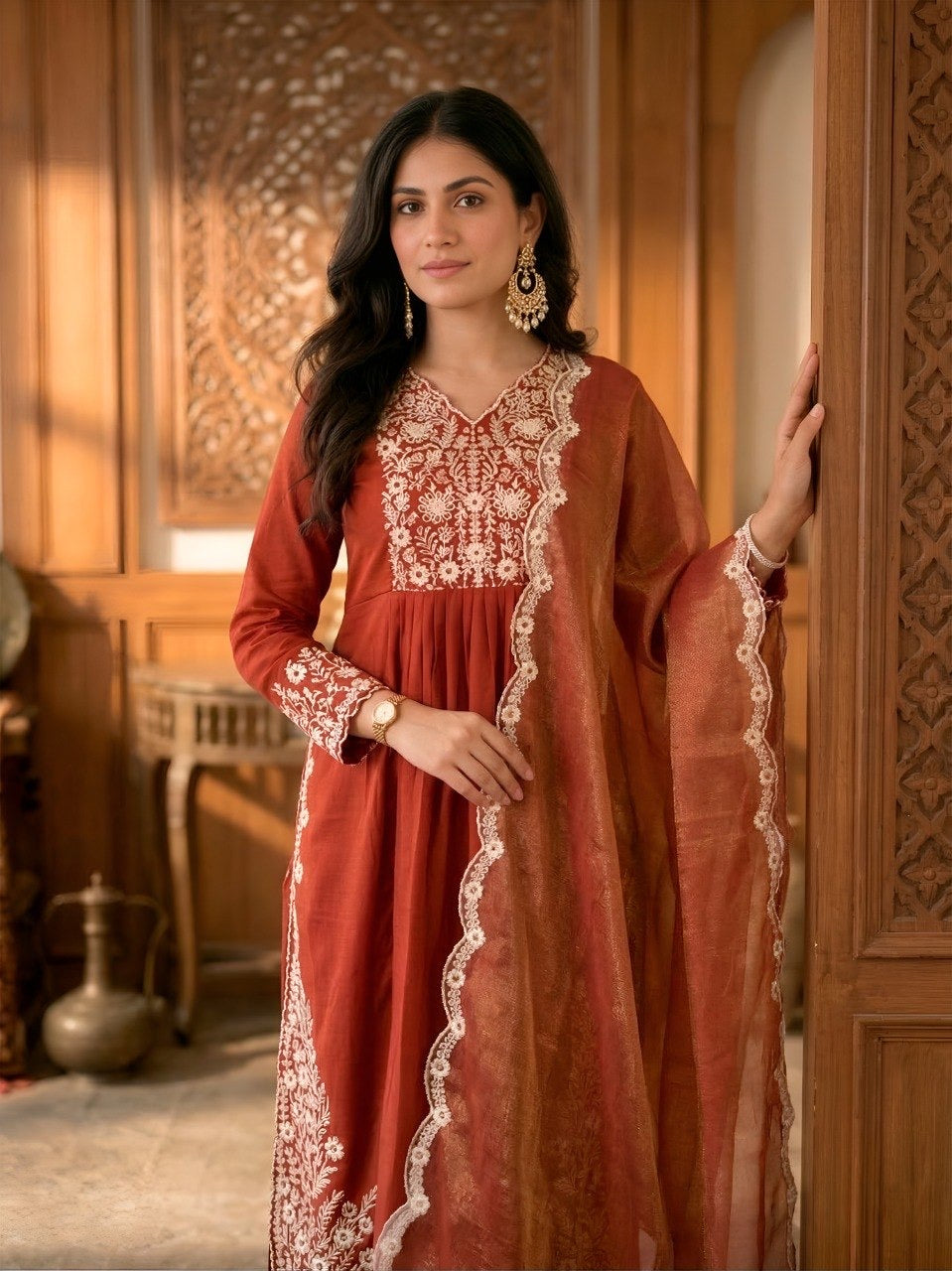 Sunset Bloom Maska Cotton Suit