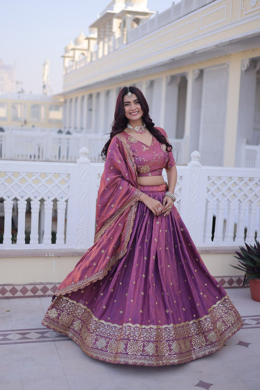 Shaahi Zari-Sequins YSL Silk Lehenga