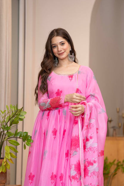 Floral Organza Umbrella Suit Set