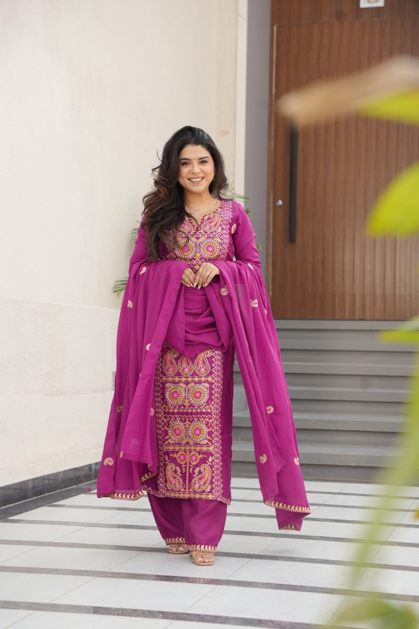 Classic Multi Thread Embroidered Festive Fit