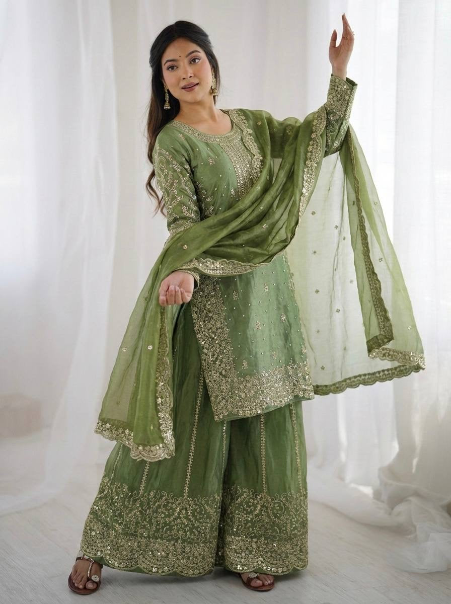 Graceful Sequins Work Ethnic Set