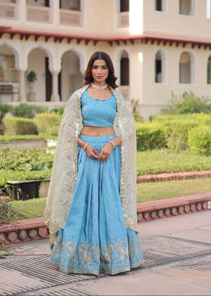 Ethereal Zari Embroidered Lehenga Set