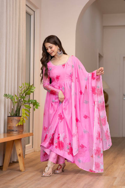 Floral Organza Umbrella Suit Set