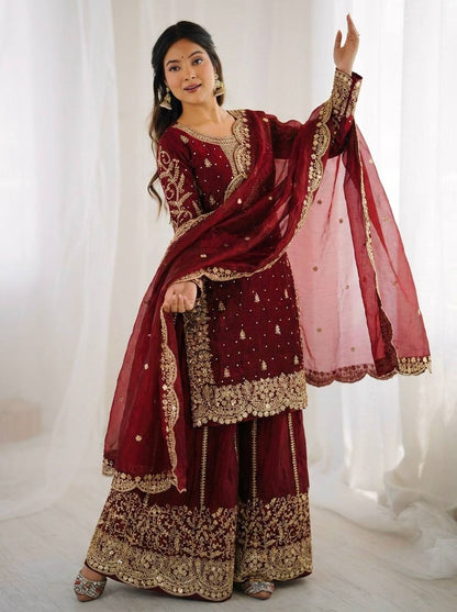 Graceful Sequins Work Ethnic Set
