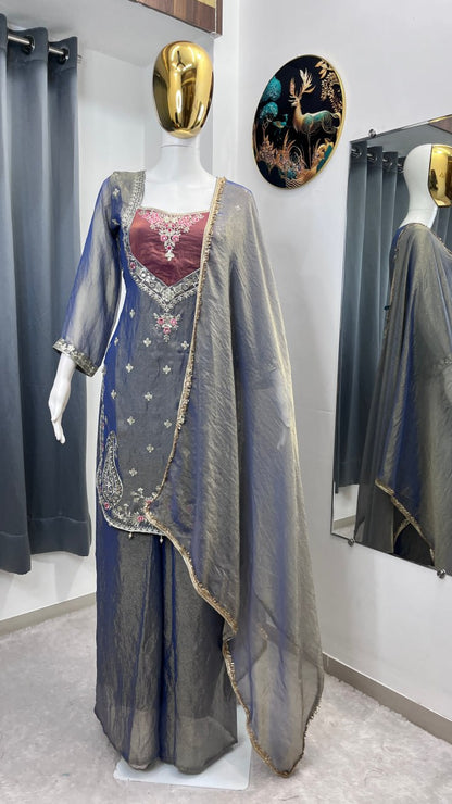 Elegant Festive Embroidered Suit
