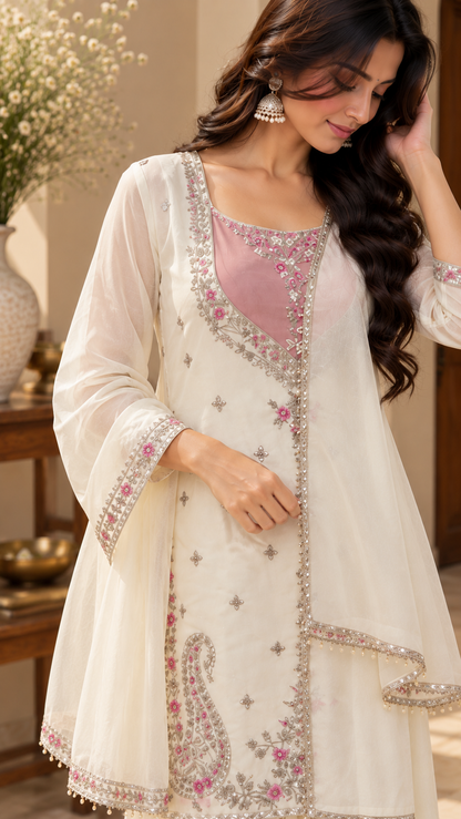 Elegant Festive Embroidered Suit