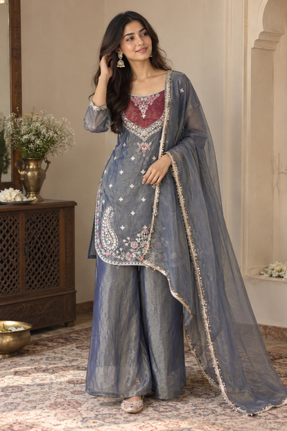 Elegant Festive Embroidered Suit