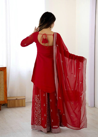 Crimson Sequins Thread Kurta Set