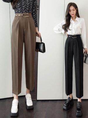 Korean style high-waist casual trousers