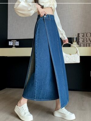 Blue Denim Long Skirt